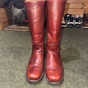 Frye Women's Red Leather Heeled Boots